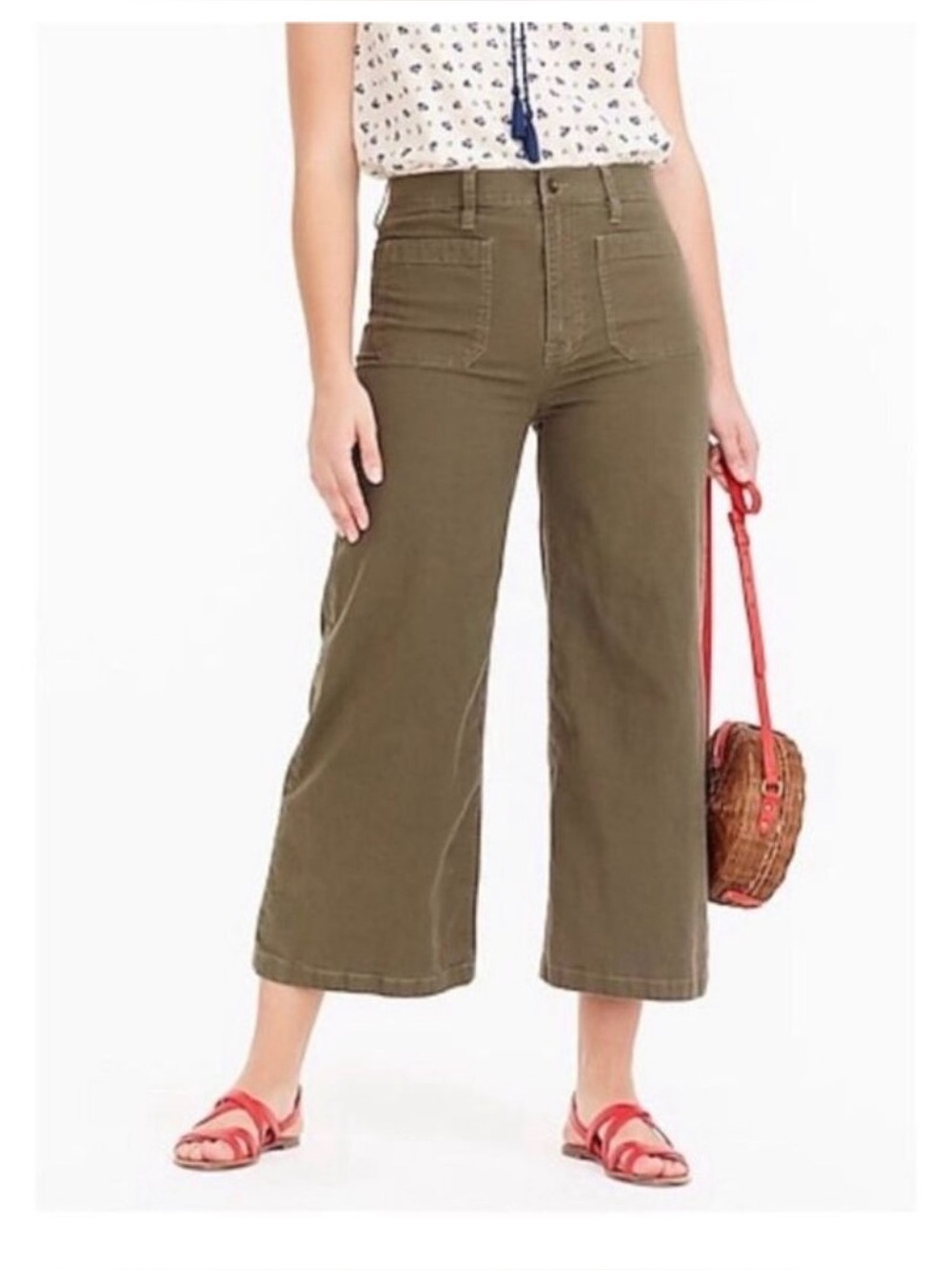 J. Crew Point Sur washed wide-leg crop pant